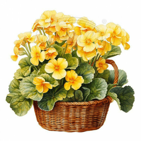 Nažehlovačka Žluté macešky v košíku - NAŽ977/hl