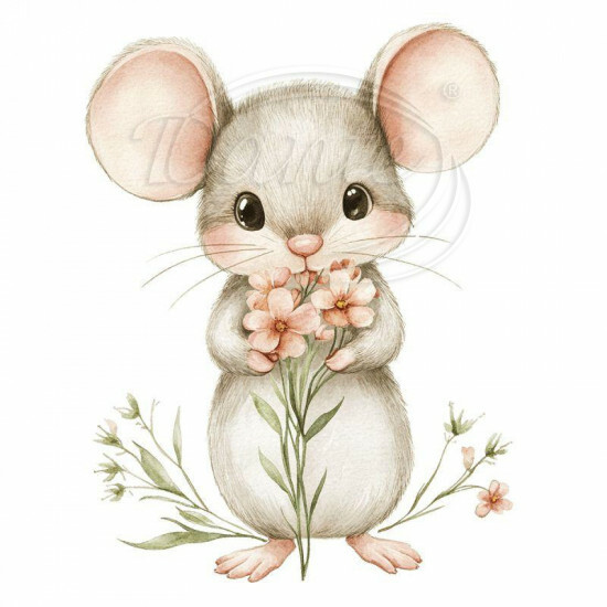 Nažehlovačka Myška a jarní kvítí - NAŽ933/hl