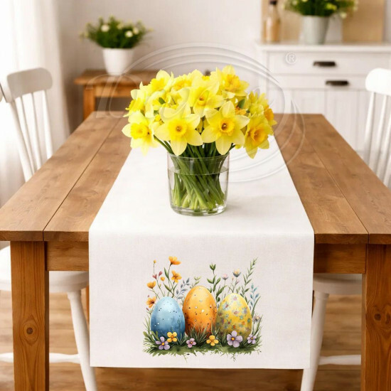 Ubrus velikonoční vajíčka v květinkách - UVEL/26/020
