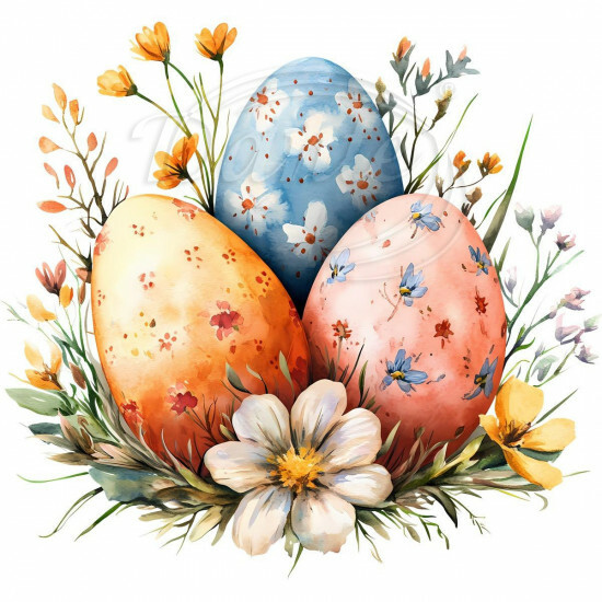 Nažehlovačka Tři kraslice mezi květinkami 3 - NAŽ987/hl