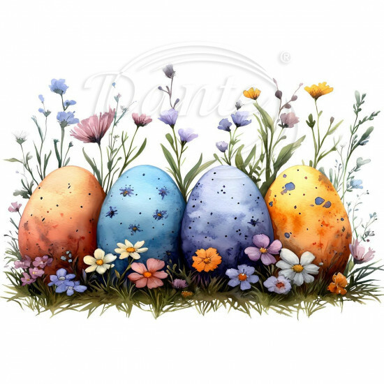 Nažehlovačka Čtyři kraslice v květinách - NAŽ979/hl