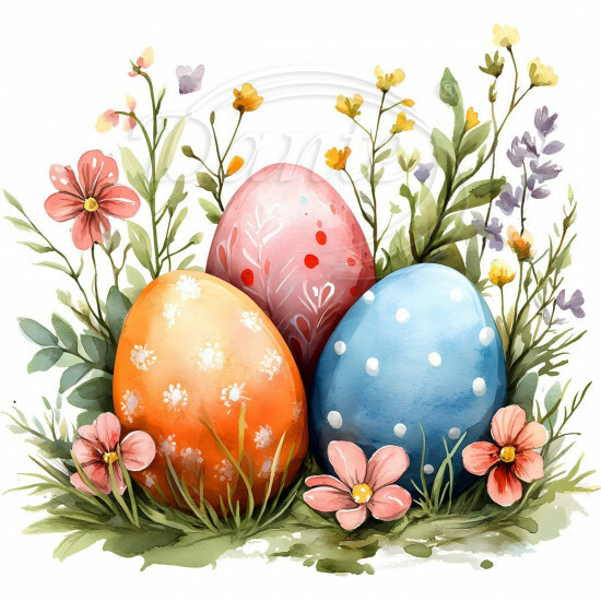 Nažehlovačka Tři kraslice mezi květinkami - NAŽ985/hl