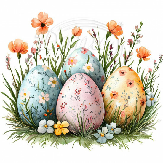 Nažehlovačka Čtyři kraslice v květinách 3 - NAŽ981/hl