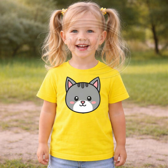 Dětské tričko žluté Kočka - TRČ/KČ/žl/hl