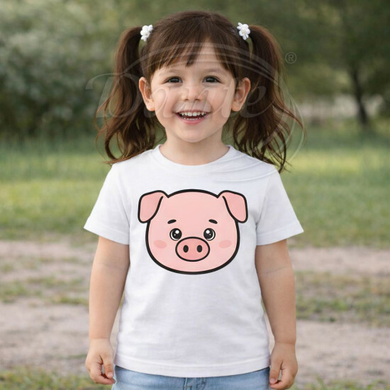 Dětské tričko bílé Prase - TRČ/PR/bi/hl
