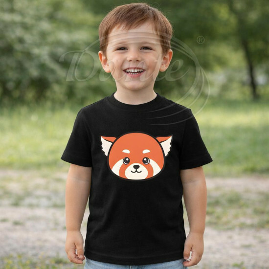 Dětské tričko černé Panda červená - TRČ/PČ/če/hl