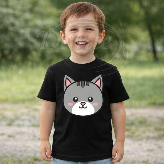 Dětské tričko černé Kočka - TRČ/KČ/če/hl
