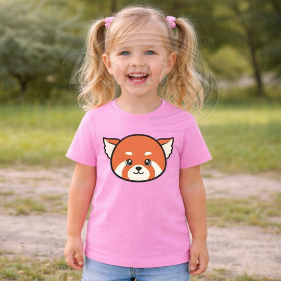 Dětské tričko růžové Panda červená - TRČ/PČ/ru/hl