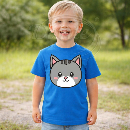 Dětské tričko modré Kočka - TRČ/KČ/mo/hl