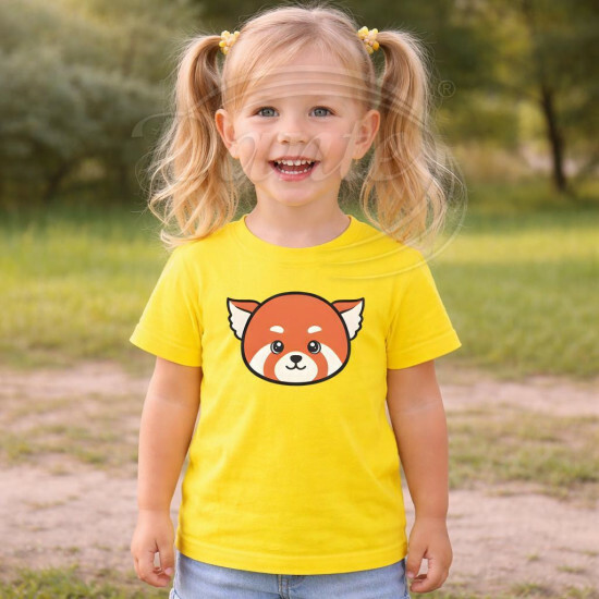 Dětské tričko žluté Panda červená - TRČ/PČ/žl/hl