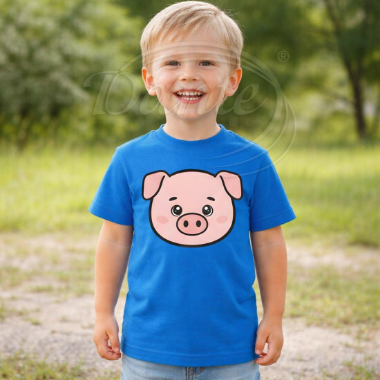 Dětské tričko modré Prase - TRČ/PR/mo/hl