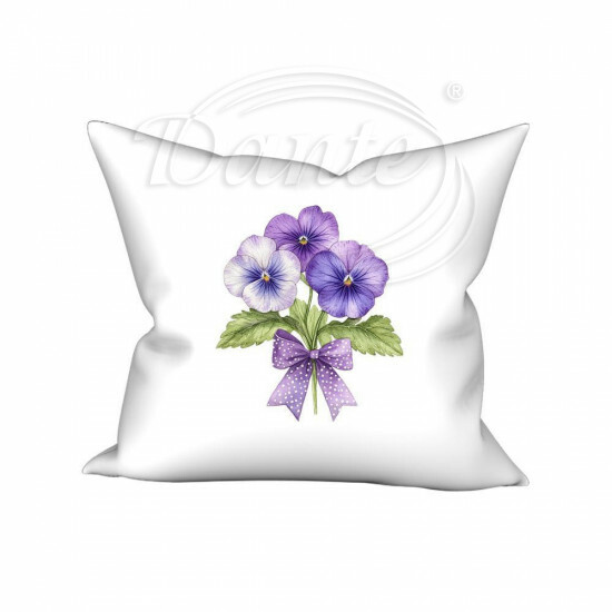 Povlak Fialové macešky s mašlí - POV/vel/013/hl