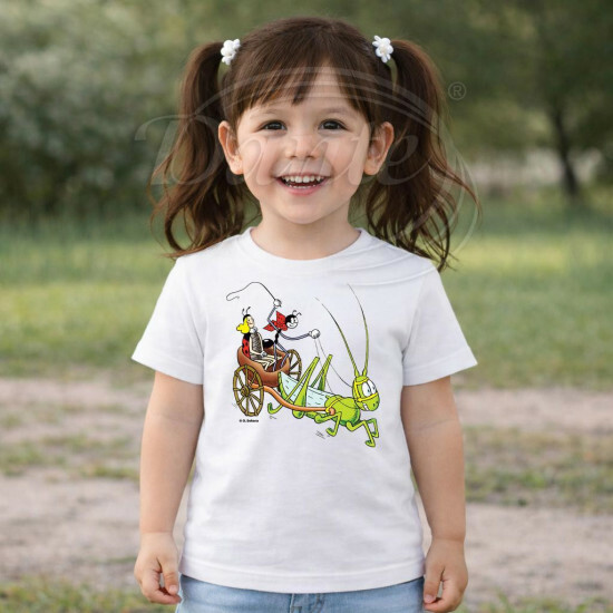 Dětské tričko bílé Ferda Mravenec s Beruškou v kočáře - DTLi051/hl
