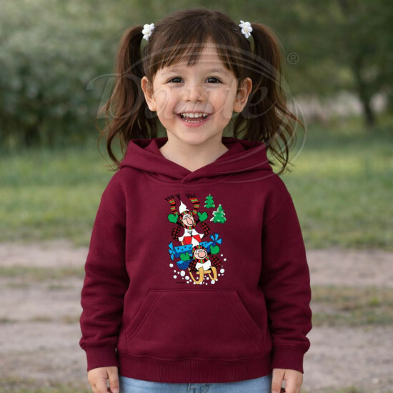 Dětská bordó mikina Křemílek a Vochomůrka sáňkují - DTLi187/hl