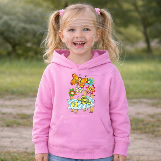 Dětská růžová mikina Rákosníček spí - DTLi290/hl