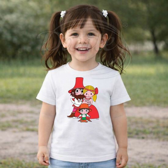 Dětské tričko bílé Rumcajs Manka Cipísek - DTLi311/hl