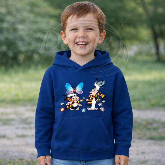 Dětská modrá mikina Křemílek a Vochomůrka motýl - DTLi159/hl