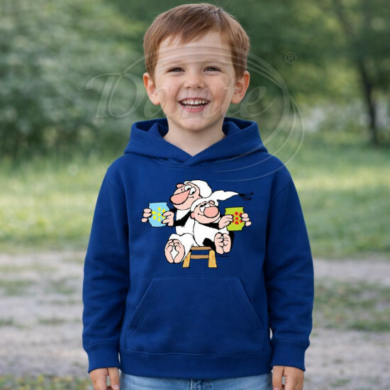 Dětská modrá mikina Křemílek a Vochomůrka hrníčky - DTLi099/hl