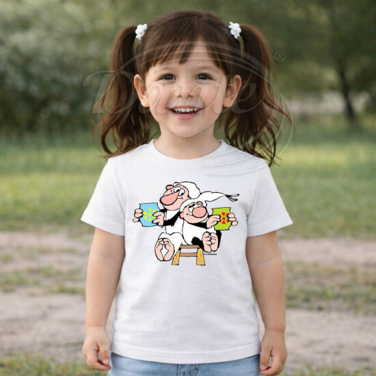 Dětské tričko bílé Křemílek a Vochomůrka hrníčky - DTLi091/hl