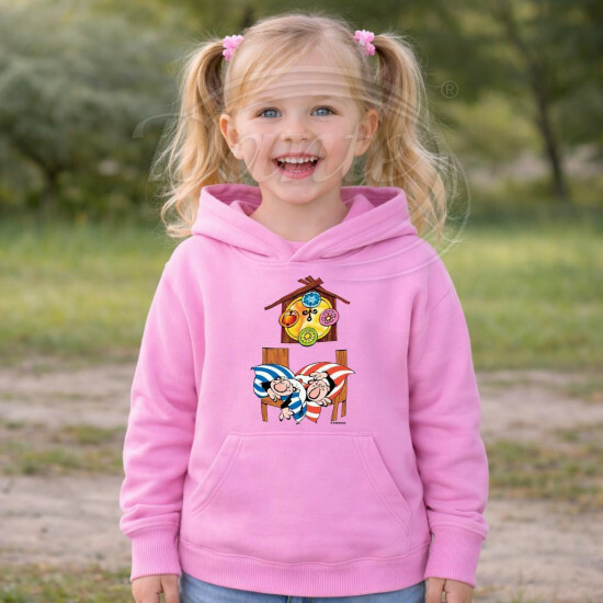 Dětská růžová mikina Křemílek a Vochomůrka spí - DTLi200/hl