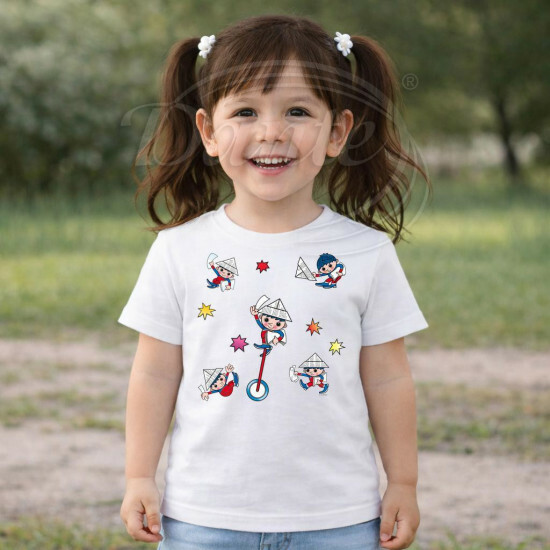 Dětské tričko bílé Večerníček koláž - DTLi341/hl