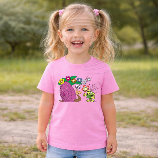 Dětské tričko růžové Rákosníček a hlemýžď - DTLi224/hl