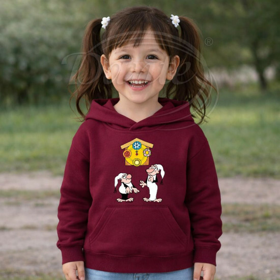 Dětská bordó mikina Křemílek a Vochomůrka hodiny - DTLi087/hl