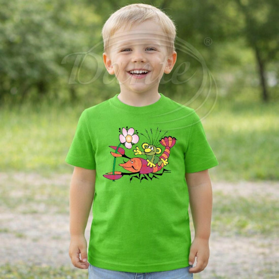 Dětské tričko zelené Rákosníček rak - DTLi265/hl