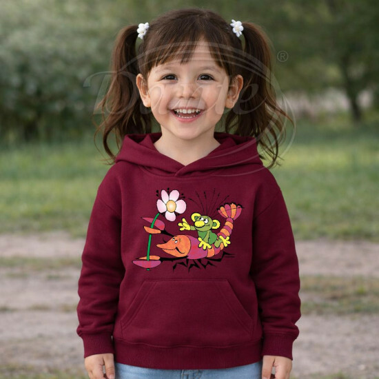 Dětská bordó mikina Rákosníček rak - DTLi267/hl