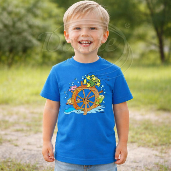 Dětské tričko modré Rákosníček vodní kolo - DTLi303/hl