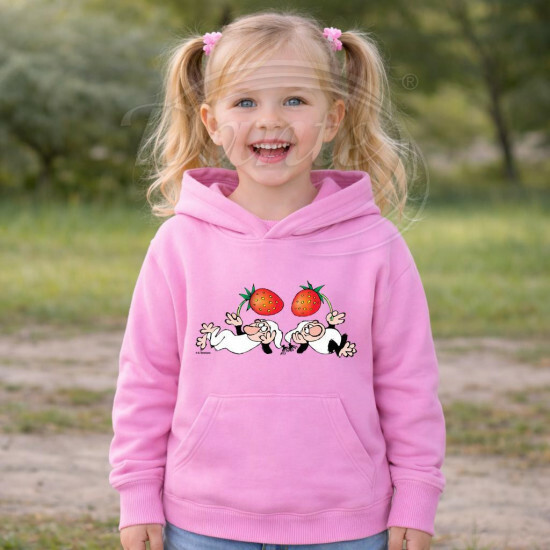 Dětská růžová mikina Křemílek a Vochomůrka jahody - DTLi120/hl