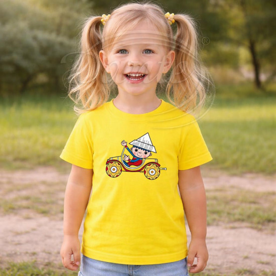 Dětské tričko žluté Večerníček Auto - DTLi326/hl