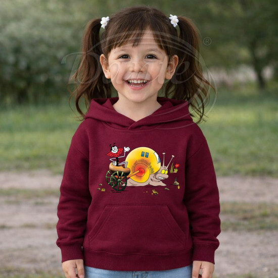 Dětská bordó mikina Ferda a šnek - DTLi007/hl