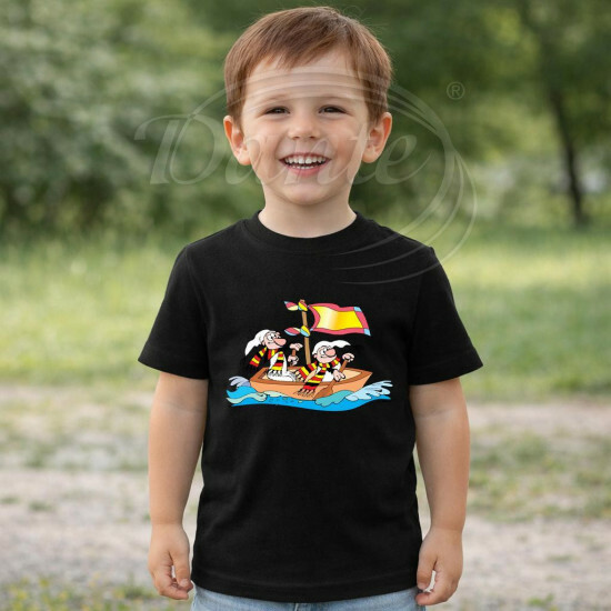 Dětské tričko černé Křemílek a Vochomůrka loďka - DTLi132/hl