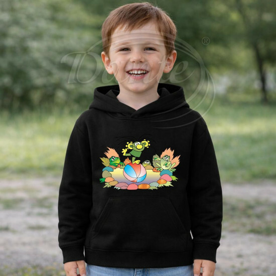 Dětská černá mikina Rákosníček rybník Brčálník - DTLi278/hl