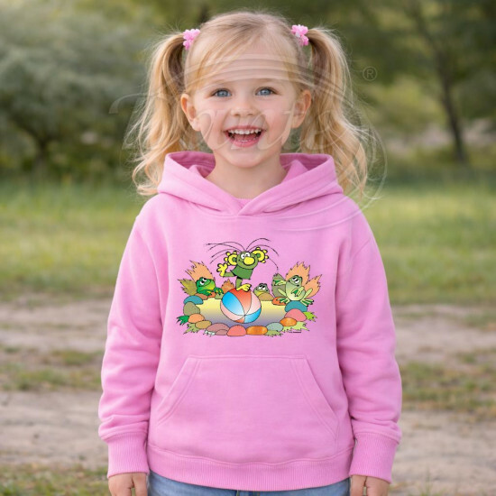 Dětská růžová mikina Rákosníček rybník Brčálník - DTLi280/hl