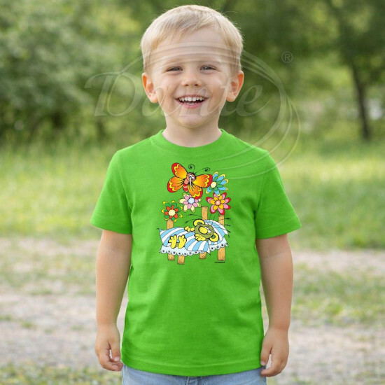 Dětské tričko zelené Rákosníček spí - DTLi285/hl