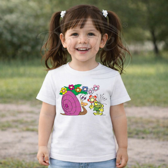 Dětské tričko bílé Rákosníček a hlemýžď - DTLi221/hl