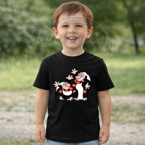 Dětské tričko černé Křemílek a Vochomůrka mávají - DTLi142/hl