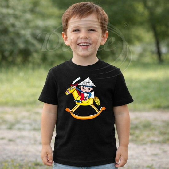 Dětské tričko černé Večerníček koník - DTLi352/hl