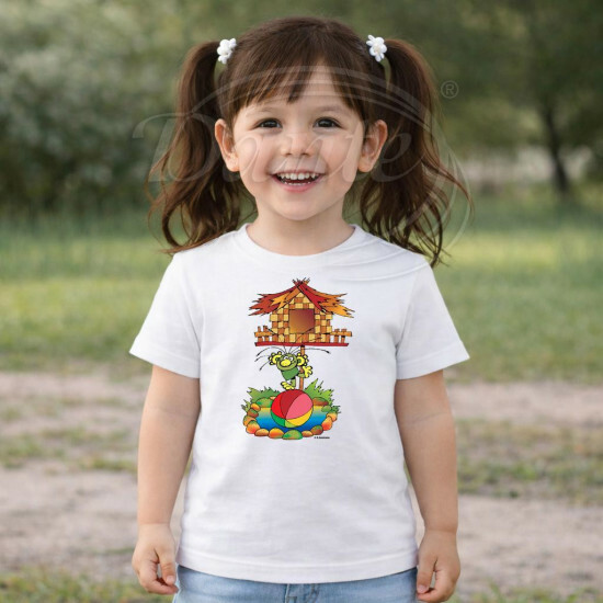 Dětské tričko bílé Rákosníček chaloupka rybník Brčálník - DTLi251/hl