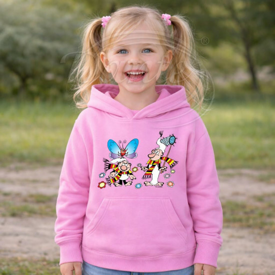 Dětská růžová mikina Křemílek a Vochomůrka motýl - DTLi160/hl
