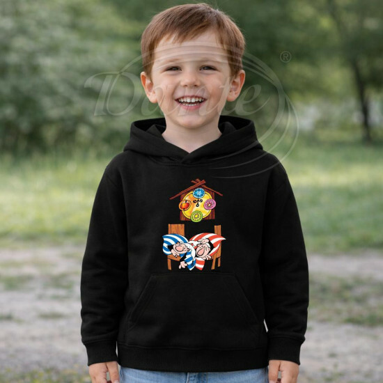 Dětská černá mikina Křemílek a Vochomůrka spí - DTLi198/hl