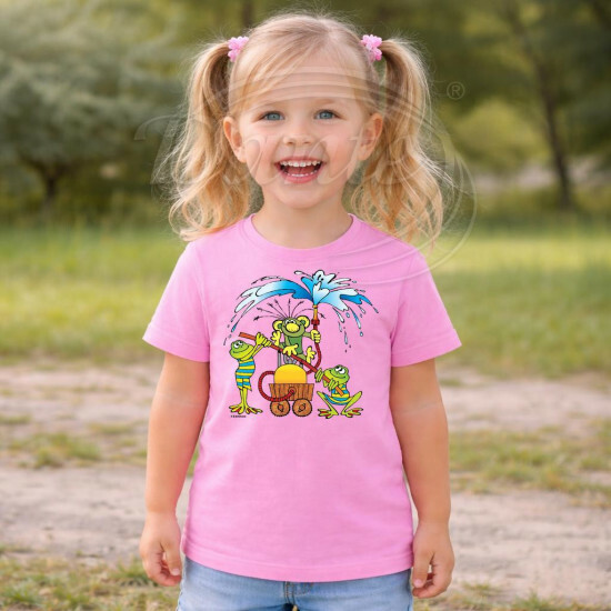 Dětské tričko růžové Rákosníček hasič - DTLi244/hl