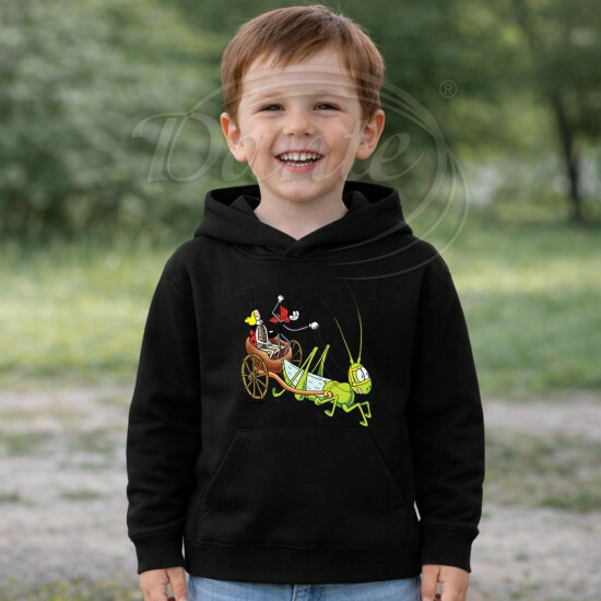 Dětská černá mikina Ferda Mravenec s Beruškou v kočáře - DTLi058/hl