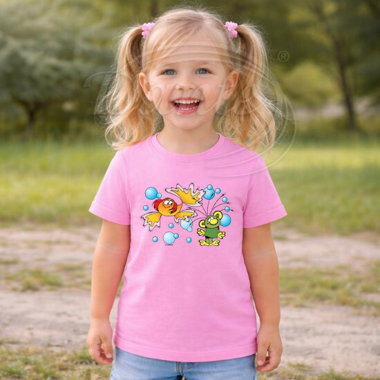 Dětské tričko růžové Rákosníček a ryba - DTLi234/hl