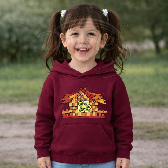 Dětská bordó mikina Rákosníček v chaloupce - DTLi297/hl