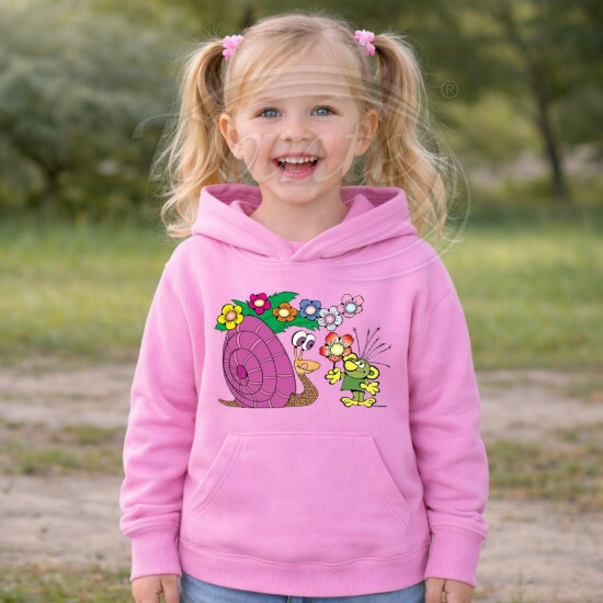 Dětská růžová mikina Rákosníček a hlemýžď - DTLi230/hl