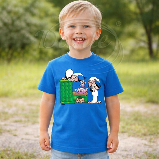 Dětské tričko modré Křemílek a Vochomůrka vaří - DTLi203/hl