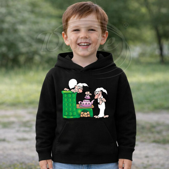 Dětská černá mikina Křemílek a Vochomůrka vaří - DTLi208/hl